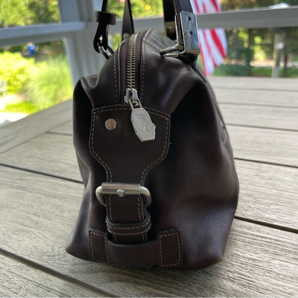 Prüne Argentina Brown Leather Satchel Bag with Double Handles - Picture 2 of 14